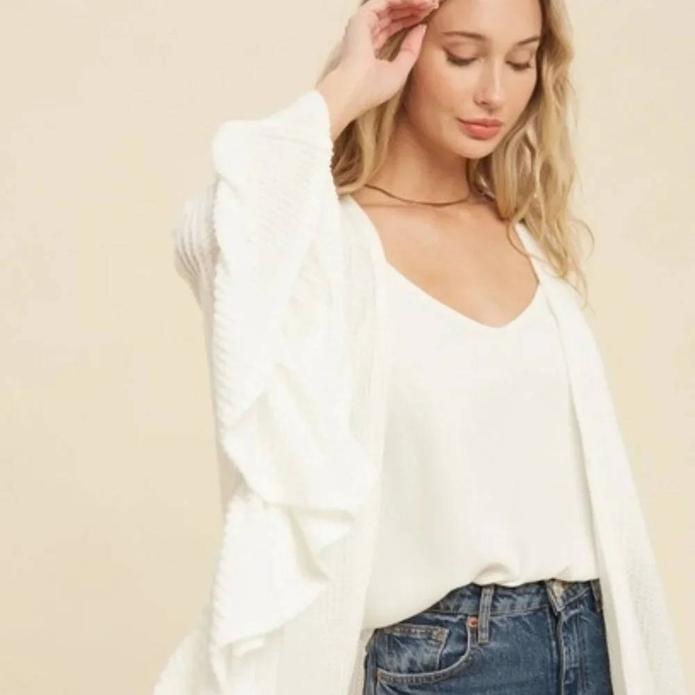 FINAL PIECES!!! ($16) Ruffle Hem Cardigan - Picture 5 of 8